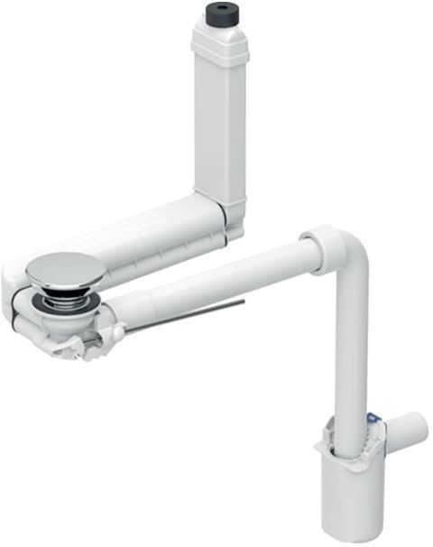 Geberit Clou Waschbeckenablauf 152049211 Ø 32 mm, Raumsparmodell, mit Hebelbetätigung, hochglanz-verchromt