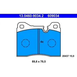 Bremsbelagsatz Scheibenbremse ATE 13.0460-9034.2 für Alfa Romeo 75