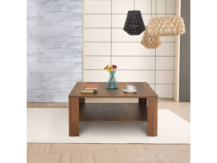 Skye Decor, Shp-690-Oo-1, Couchtisch, 100 % Melaminbeschichtete Spanplatten, Nussbaum, 90 x 90 x 42 cm
