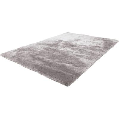 Hochflor-Teppich OBSESSION "My Curacao 490", silber (silberfarben), B:60cm H:35mm L:110cm, Mikropolyester, Teppiche, Uni-Farben, sehr weicher Kuschelflor, handgetuftet