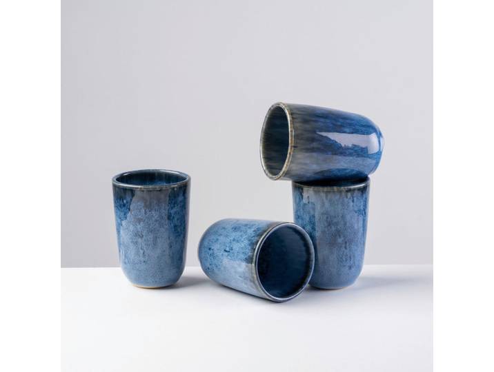Gipfelstück Kaffeebecherset Wilde Schlucht, Blau, Keramik, 4-teilig, 11.5 cm, Made in Europe, Geschirr, Tassen, Tassen Sets
