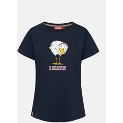 Derbe T-Shirt Brötchenmöwe Damen Dunkelblau GOTS Organic