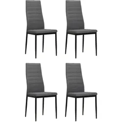 Décoshop26 - Set aus 4 modernen Küchen-/Esszimmerstühlen in hellgrauem Stoff CDS021504