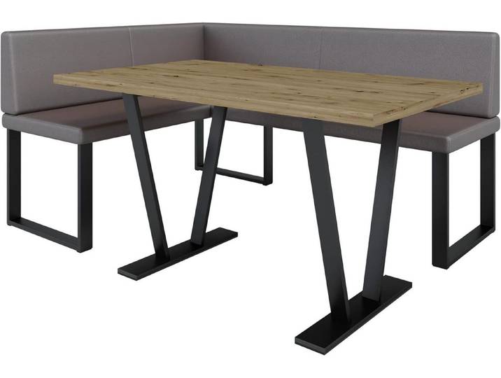 AN FURNITURE STORE Eckbankgruppe Alina Metall mit Tisch, Moderne Sitzecke perfekt für Ihr Esszimmer, Küche (128x168/142x196)
