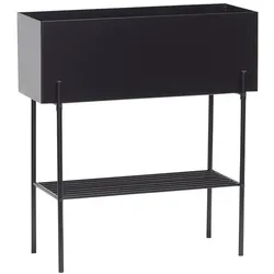 Hübsch Pflanzkasten schwarz 70x28x76cm