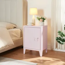 Nachtschrank Inari Türgriff rechts Stahl Gelb [en.casa]
