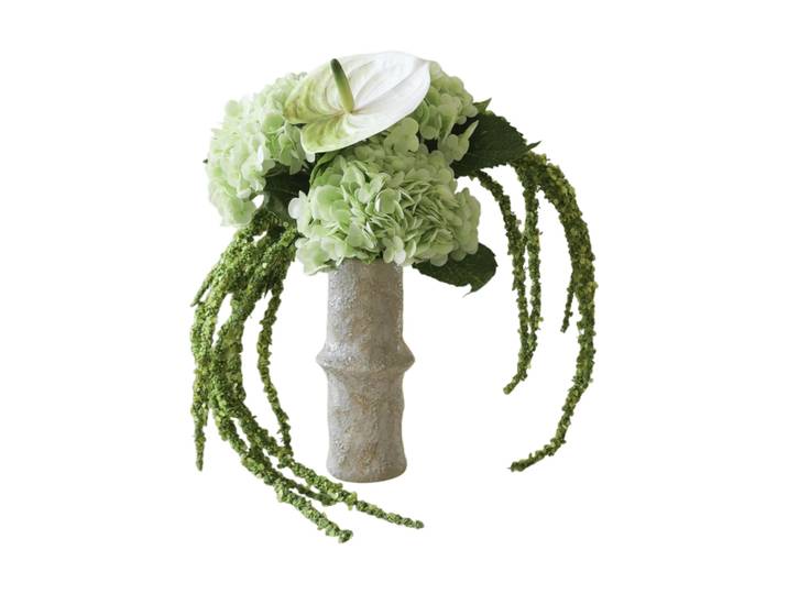 Botané Bouquet de fleurs artificielles Dewdrop Symphony Hortensia vert clair anthurium amarante 6 pcs