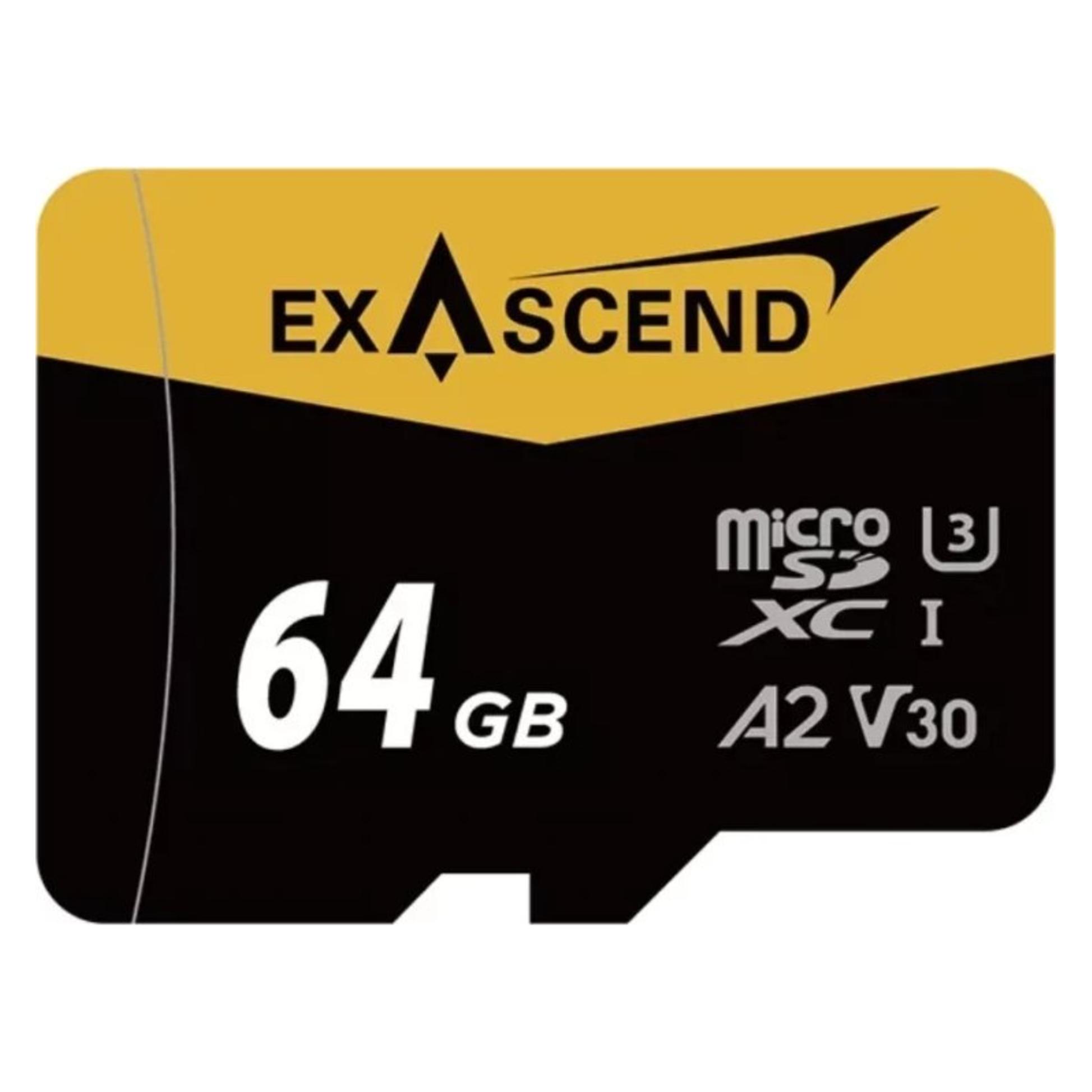 Exascend Catalyst w/ Adapter UHS-I SD Card(V30) 64GB (64 GB, microSDXC, U3, UHS-I) (EX64GUSDU1-AD)