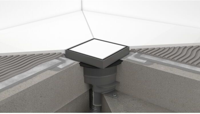 Hansgrohe Komplettset Punktablauf RainDrain Spot Plus 56226800 150x150 mm, höhenverstellbar, rückseitig befliesbar