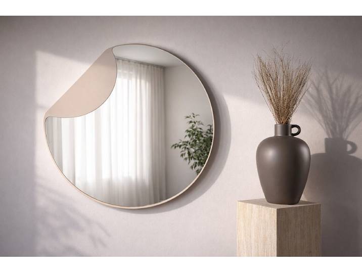 Spiegel Veni - mit beigem Rahmen für Flur & Schlafzimmer - Beige - Luxusbetten24