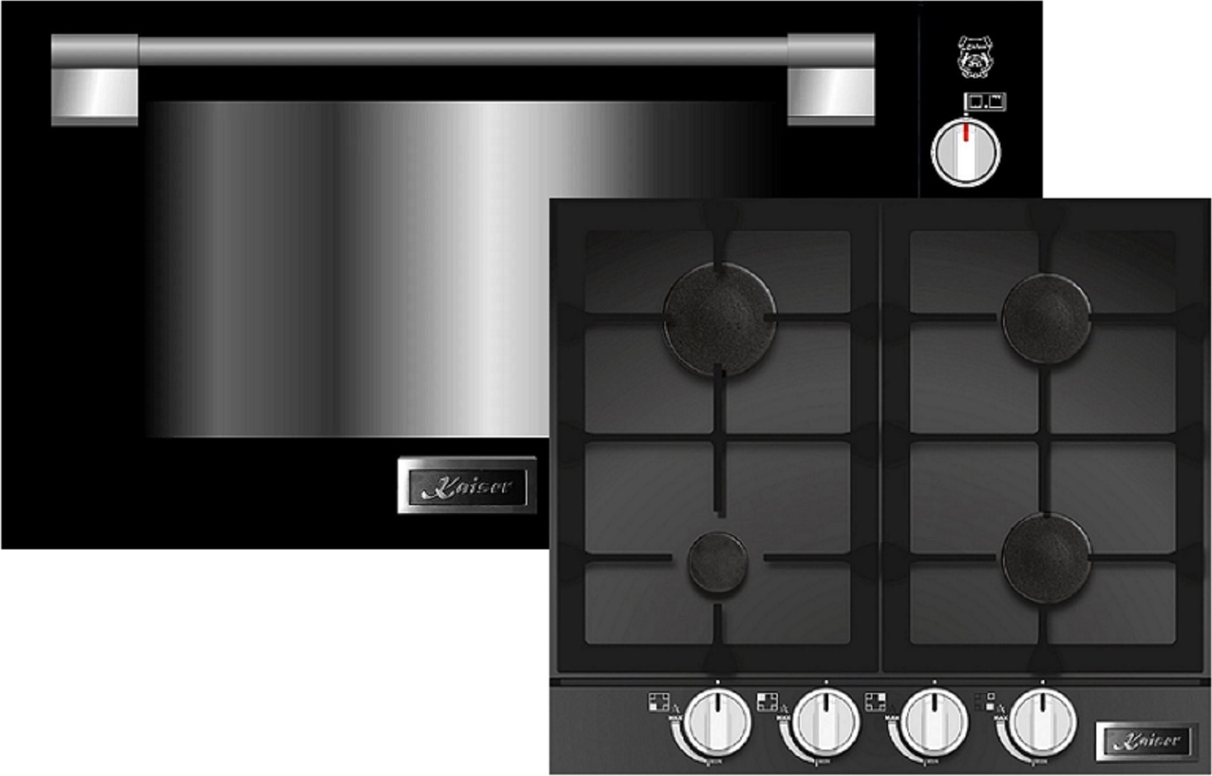Herd Set/ Kaiser EG 9371 Einbau Gasbackofen 90cm + KCG 6387 Gaskochfeld 60 cm