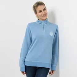 STRANDFEIN Sweatshirt Stehkragen Logo-Duck leger weit