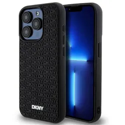 DKNY 3D Rubber Repeat Pattern - Hülle für iPhone 15 Pro Max (schwarz)