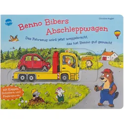 Benno Bibers Abschleppwagen. Das Fahrzeug wird jetzt weggebracht, das hat Benno gut gemacht