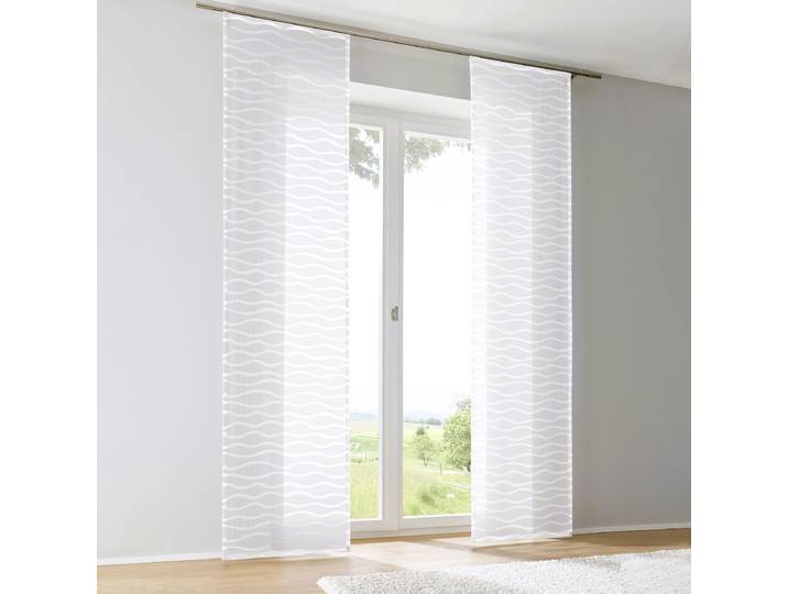 Schiebevorhang Enya Welle 175cm Weiß/Weiß