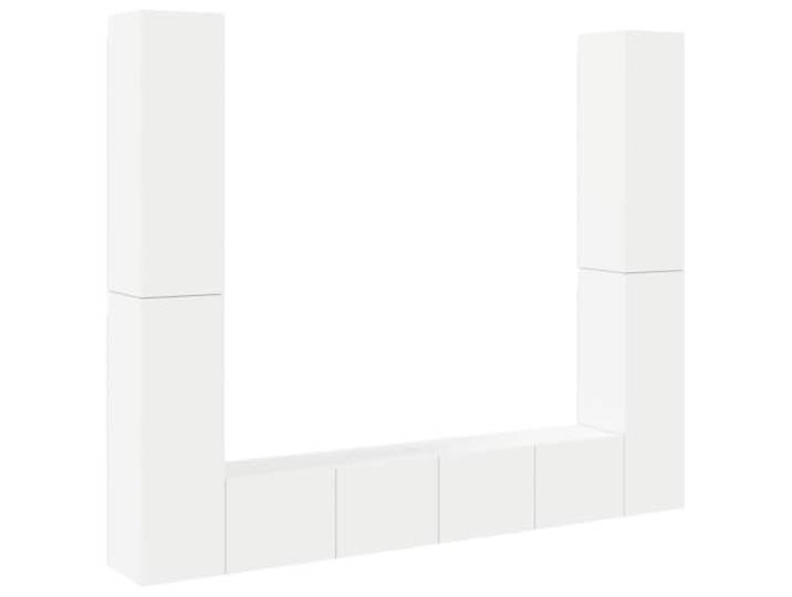 hliofuir 6-tlg. TV-Schrank Set Hängend Lowboard Weiß Holzwerkstoff Vielseitige Wandaufbewahrung für das moderne Wohnzimmer und Schlafzimmer, schafft Ordnung und hält Zubehör griffbereit.