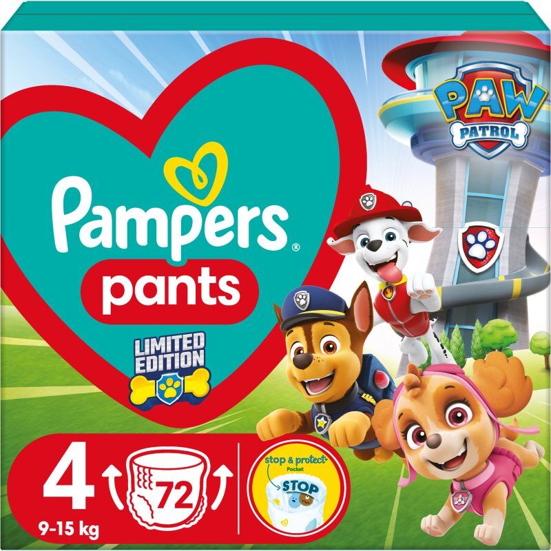 Pampers Pants Paw Patrol Size 4 Einweg-Windelhöschen 9-15 kg 72 St.