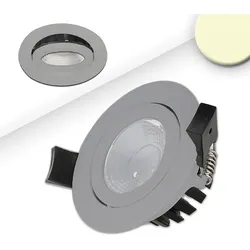 ISOLED Outdoor LED Einbaustrahler CRI >90, IP65, 8cm, 8W 3000K 650lm 60°, schwenkbar, dimmbar, Silber ISO-114146