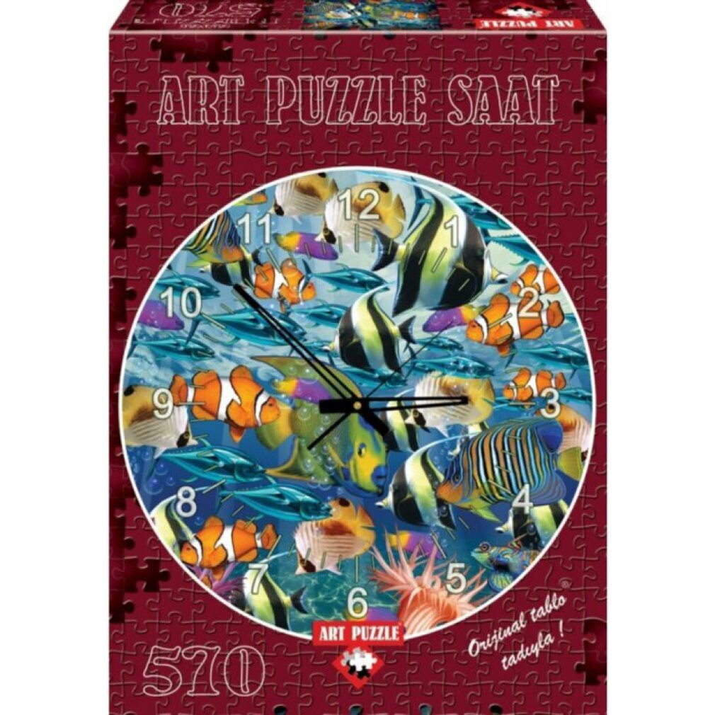 ART PUZZLE Puzzelklok Wereld van zeefvissen, 570 stukjes