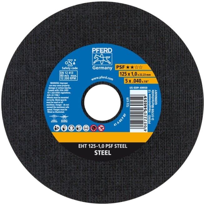 Pferd Disque à tronçonner droit A60PPS 125x1 mm (61719010)
