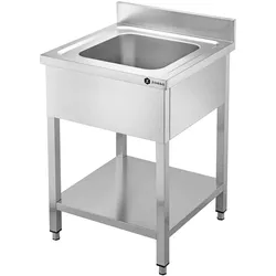 ZORRO Spültisch ZST 60/60 | Edelstahl Spülschrank 600x600x950 mm | 1 Spülbecken | Gastro-Spültisch | Für Gastro, Küche, Imbiss & Catering