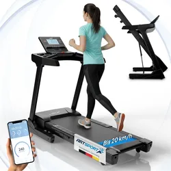 ArtSport Laufband Speedrunner 6000, 20 km/h elektrisch, klappbar mit App & MP3 – Schwarz