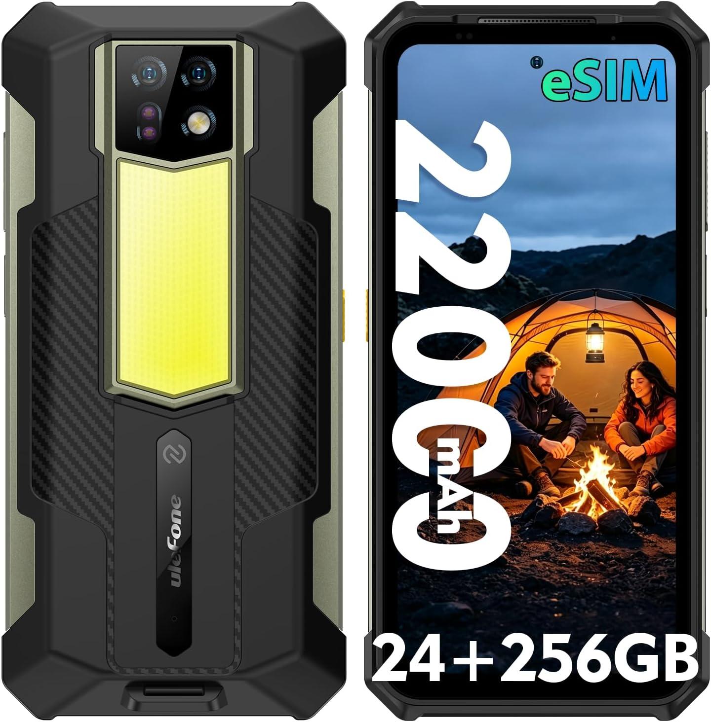 Ulefone Armor 24 Pro eSIM Outdoor Handy Android 16 - 24GB+256GB - 22000mAh 6,78" FHD+ 120Hz 64MP+64MP, AI Outdoor Smartphone NFC, 1000LM Campinglampe