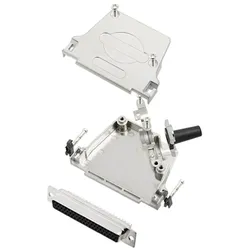 Tru Components TCD45ZF37HDS62K 7709916 D-SUB Buchsenleisten-Set 45 ° Polzahl (nu, Elektronikkabel + Stecker, Silber