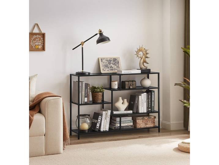 Etagère industrielle avec rangements de 5 niveaux en métal noir