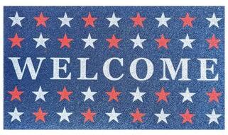Evergreen "28"" x 16"" PVC Trapper Mat, Welcome with Stars"
