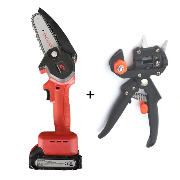 2-delige set BRENCUT BRENCHIE accu-kettingzaag en MASTER-CUT trim- en snoeischaar met takkenschaar van Mormark