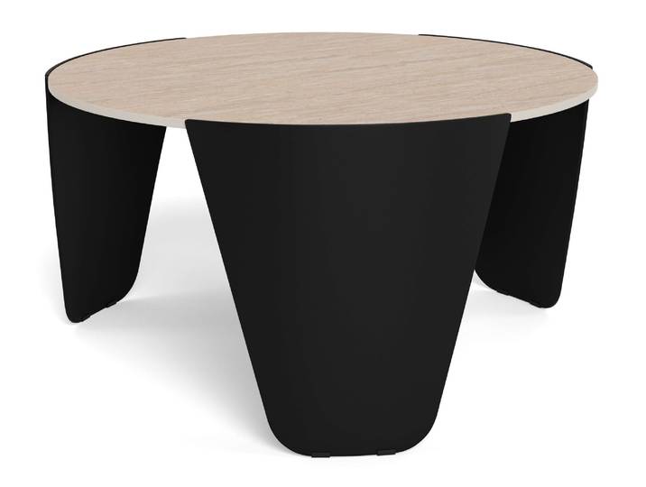 Couchtisch ACTONA GROUP Altea, Kaffeetisch, Beistelltisch , schwarz (beige, matt schwarz, beige), B:80cm H:42cm T:80cm, Tische, Couchtisch, Tisch, Hellbeige, Ø80x42cm