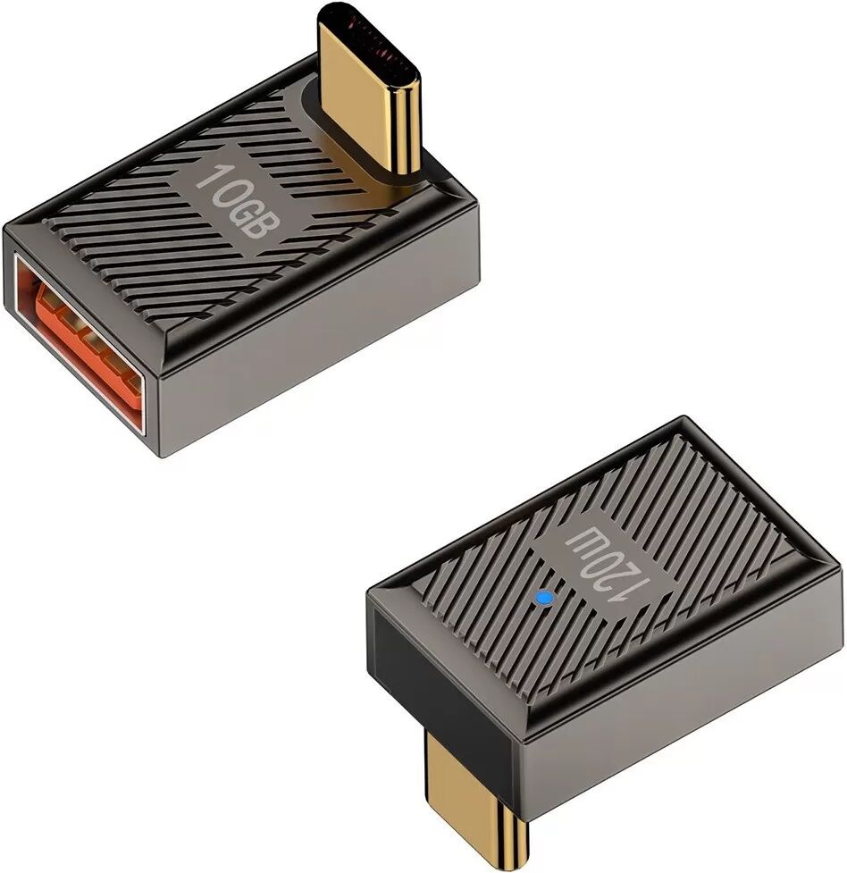 INF Adaptateur USB Type-C Femelle vers USB A Mâle 120W avec Indicateur Lumineux, Alliage de Zinc