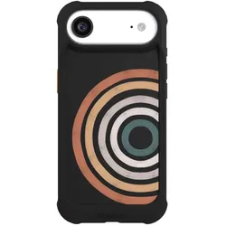 Nivocase Hülle für Apple iPhone Air Stossfeste Handyhülle NIVOmax Case Schwarz Kreise Regenbogen Wasserfarbe (Apple iPhone Air), Smartphone Hülle, Mehrfarbig, Schwarz