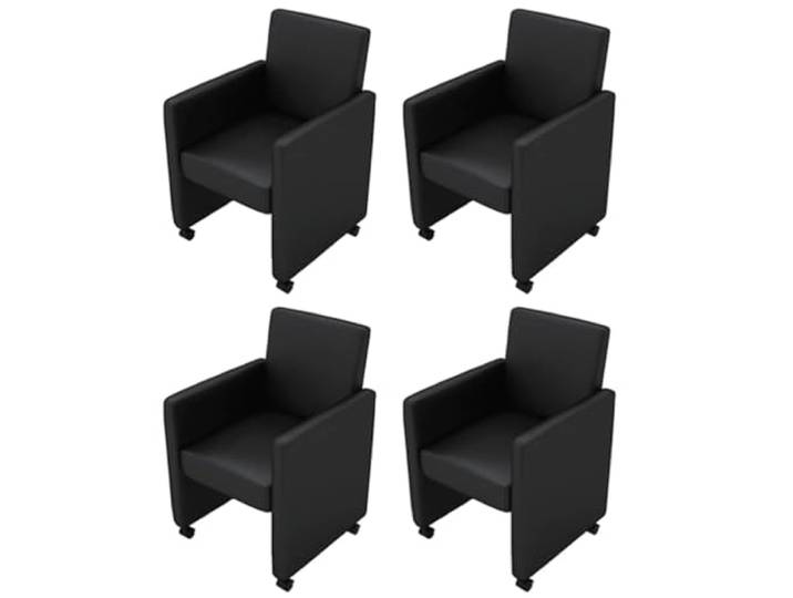 vidaXL Esszimmerstühle 4 STK. Schwarz Kunstleder