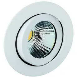 Rutec ALU57341WWD schwenk.,rund, weiß,8W, IP20,3000K LED-Einbaustrahler