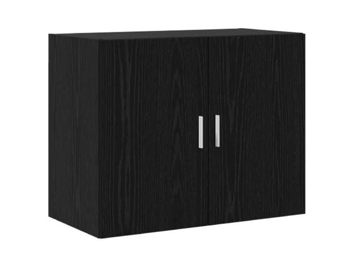 Wandschrank Schwarze Eiche 80 x 42,5 x 64 cm Holzwerkstoff Umkehrbare Tür, 90°-Schwenktür, Stangengriffe, Regale aus Holzwerkstoff, Wandmontage, Innenbereich, platzsparend