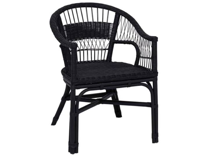 HKLGBVCR Stapelbarer Stuhl, Rattan, Schwarz, 60 x 60 x 81 cm Natürliches Rattan, schützender lackierter Rahmen, atmungsaktiver Sitz, stapelbares Design, moderner Innenraum