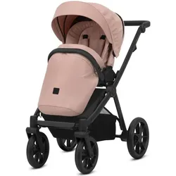 Kunert, Kinderwagen, BRAV 3in1 Kinderwagen in Rosa mit schwarzem Rahmen, Gelrädern und Cosmo Autositz