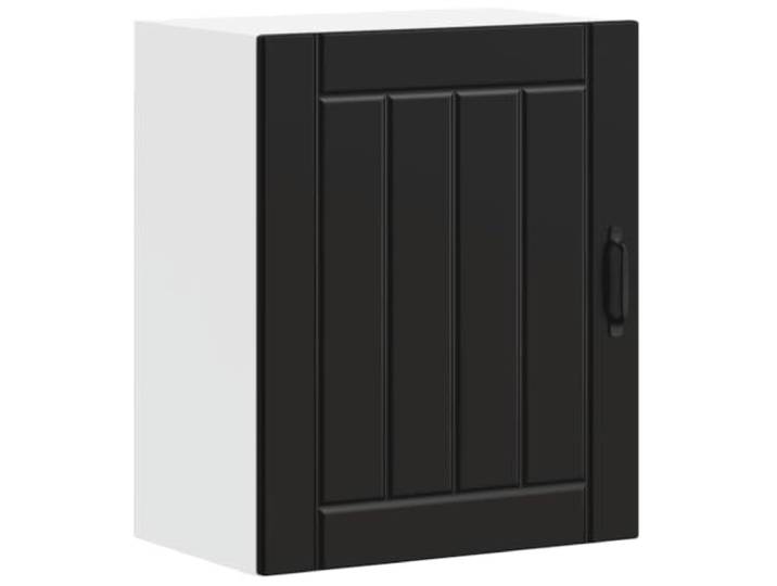 fsahslih Küchen Hängeschrank Lucca Schwarz Holzwerkstoff 50x31x60 cm Kompakter Glas Wandhängeschrank mit Fächern für Küche und Speisekammer. Bietet 60kg Belastbarkeit auf kleinem Raum.