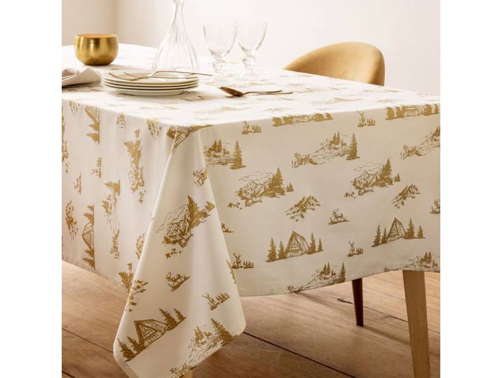 Nappe en coton jaune doré 140x350cm