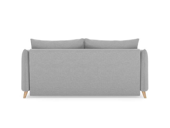 BRUNO Schlafsofa 160cm in Hellgrau Pillow stabiles Massivholz & Boxspringkomfort