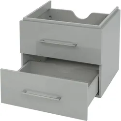 Premium Waschbeckenunterschrank MCW-D16, Waschtischunterschrank Waschtisch Badmöbel, hochglanz 60cm ~ grau