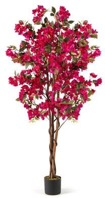 Costway 6 Feet Artificial Bougainvillea Tree with 910 Flowers-1 Piece