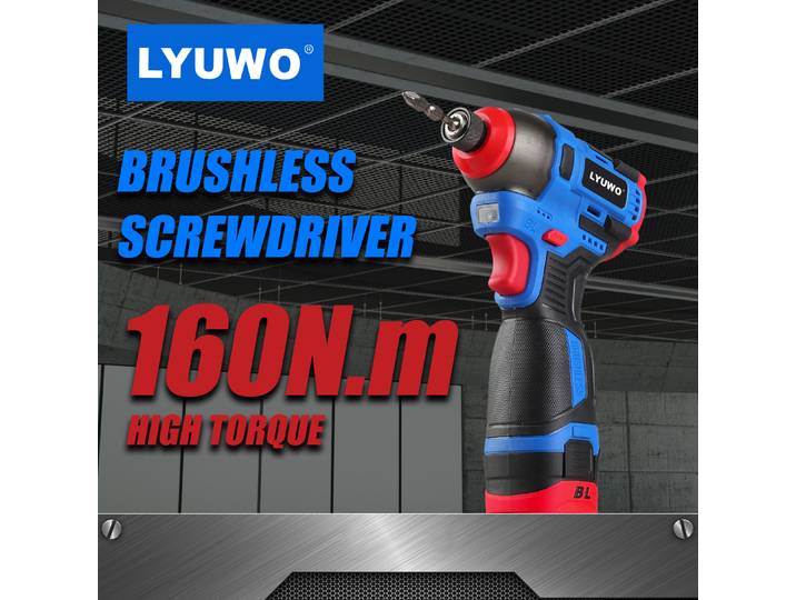 LYUWO 16V perceuse électrique tournevis 160N.m pilote d'impact perceuse sans fil ménage multifonction frappé outils électriques