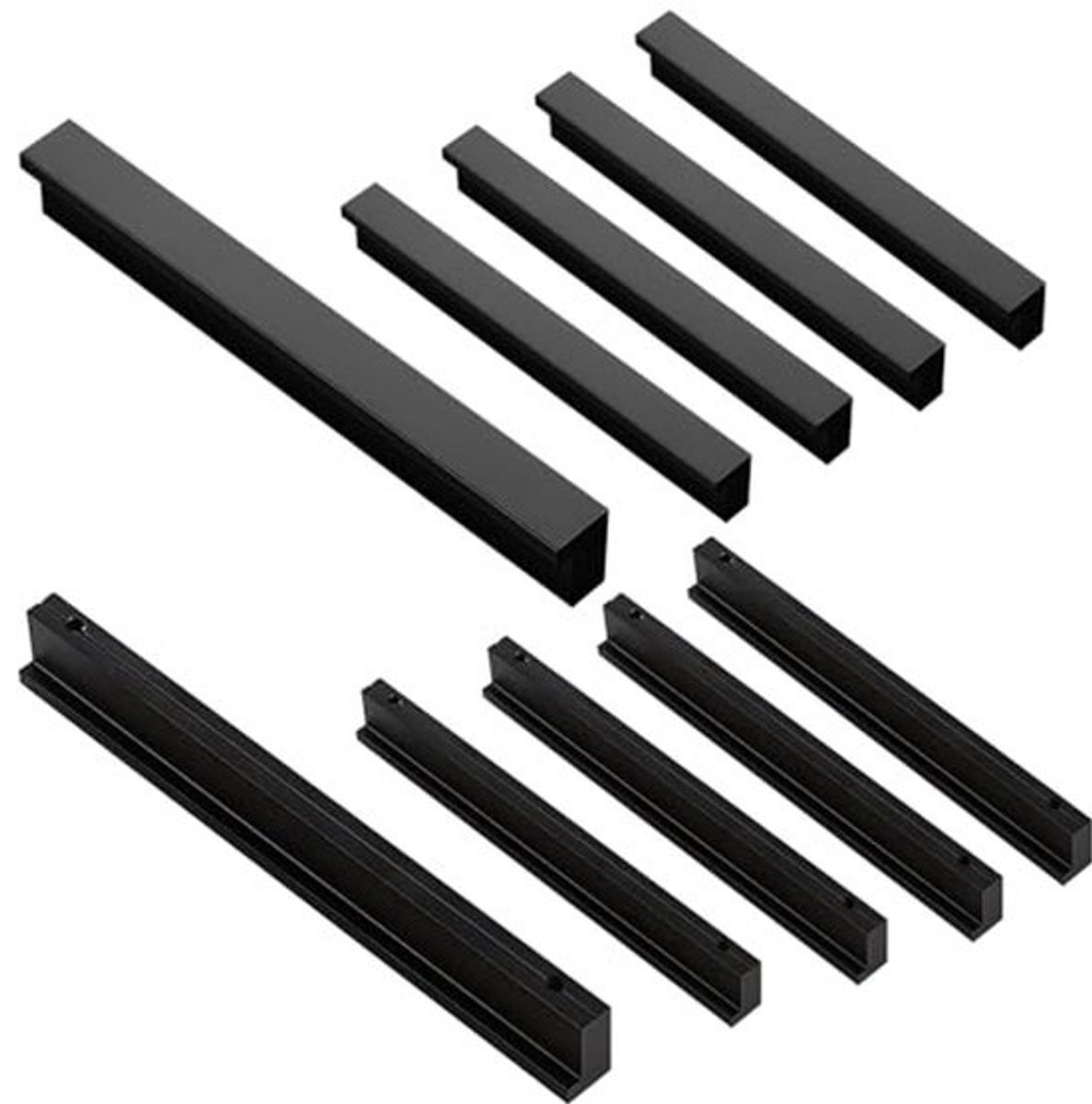 10 stuks L-vormige keukenkast handgrepen van aluminium, 128 mm