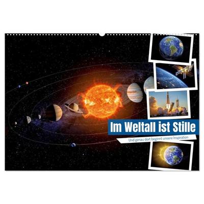 Im Weltall ist Stille (Wandkalender 2027 DIN A2 quer), CALVENDO Monatskalender