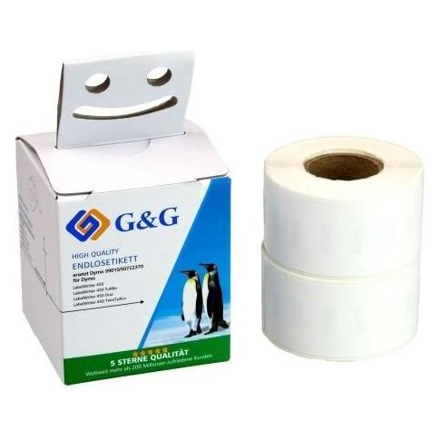 G&G Etikettenrollen für Etikettendrucker weiss, 28,0 x 89,0 mm, 2 x 130 Etiketten (15564)