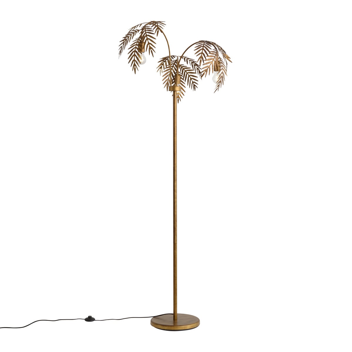 Qazqa Botanica Vintage vloerlamp goud 3-lichts 193 cm