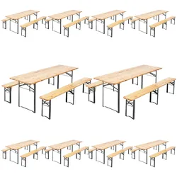 Oviala Business 10er-Set Bierzeltgarnitur Tisch und Bank 220 cm – Oviala
